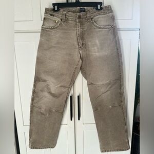 Kuhl Mens Taupe Rydr Vintage Patina Dye Twill Hiking Jeans 32X30